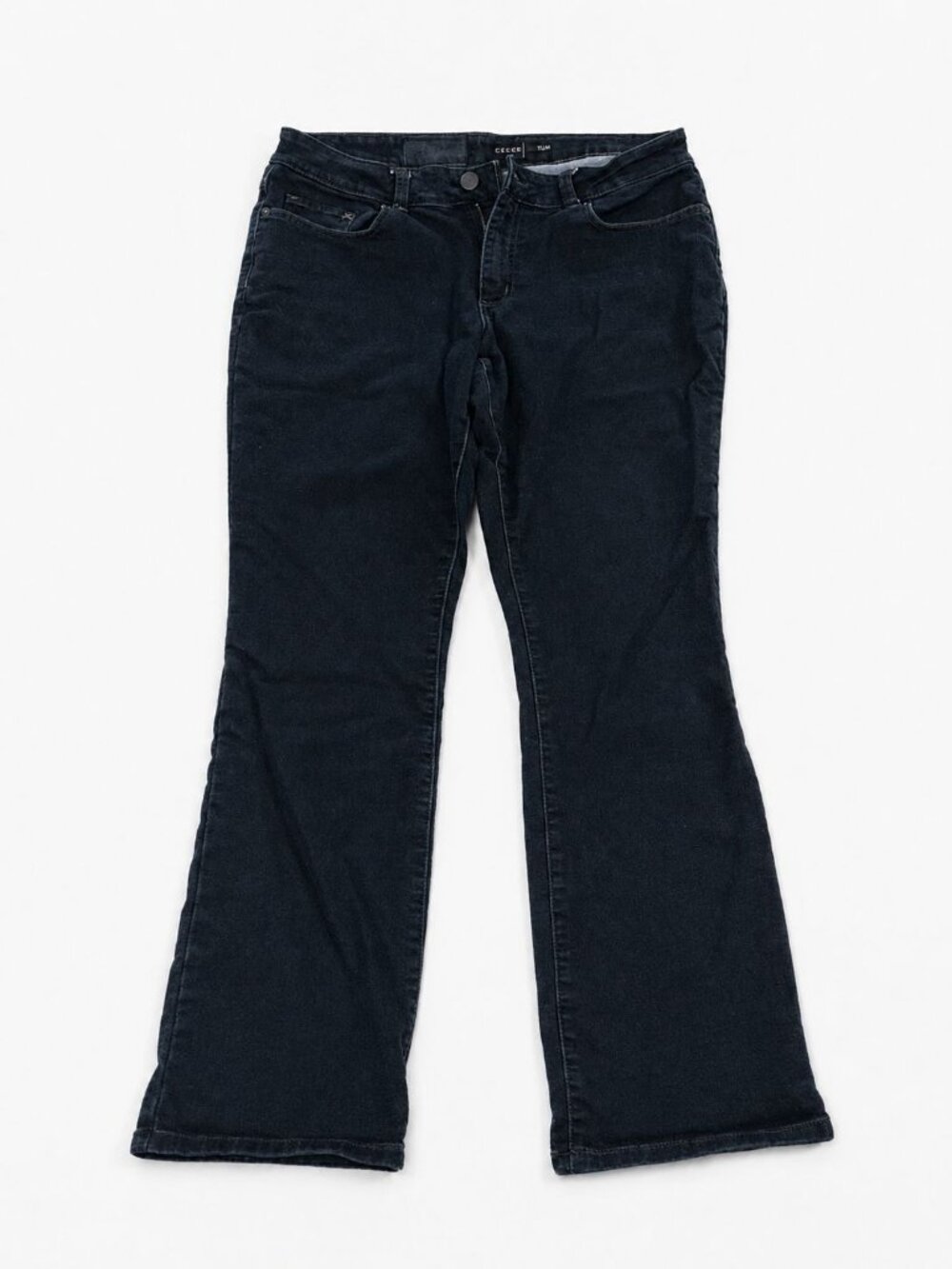 Women's Dark Wash Curvy Fit Bootcut Jeans 14M Stretch Denim Casual Pants